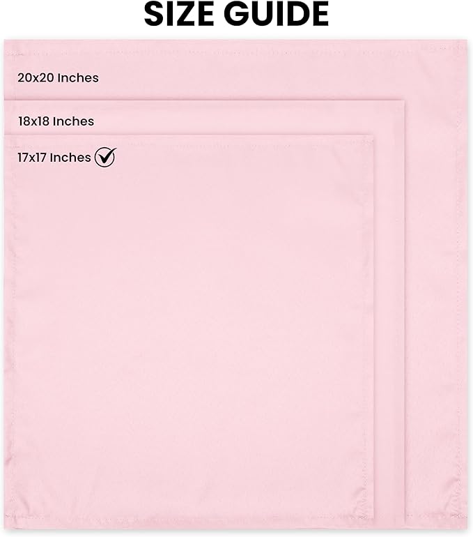 Utopia Home [24 Pack, Pink] Cloth Napkins 17x17 Inches, 100% Polyester Hemmed Edges, Washable and Reusable Ideal for Parties, Weddings and Dinners