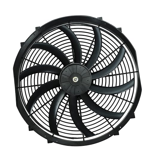2PCS 16 Inch Universal Slim Fan Push Pull Electric Radiator Cooling 12V 120W Mount Kit Black