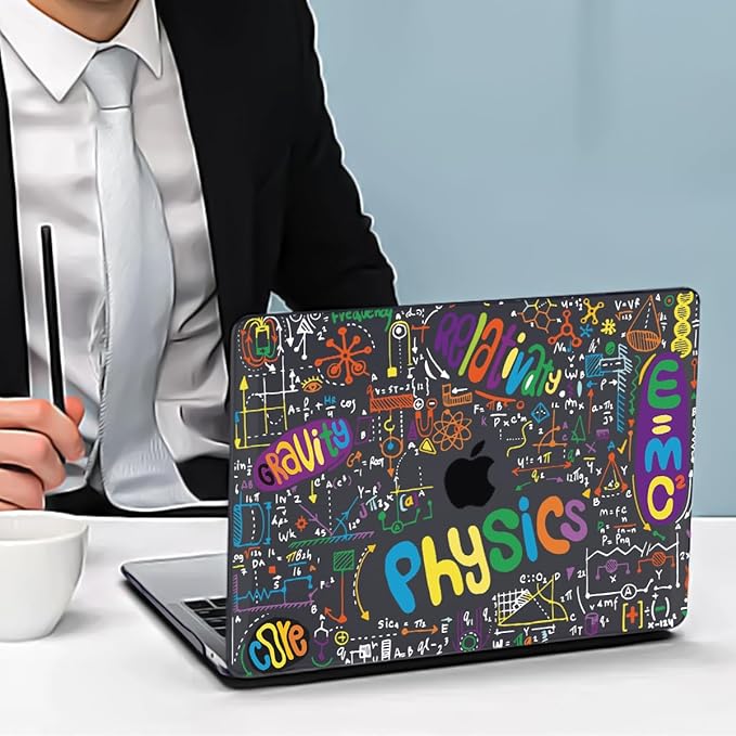 Compatible with MacBook Air 13 inch Case M1 A2337 A2179 A1932 2021 2020 2019 2018 Release with Retina Display & Touch ID, Crystal Black Pattern Plastic Hard Shell Cover, Physical Chemistry