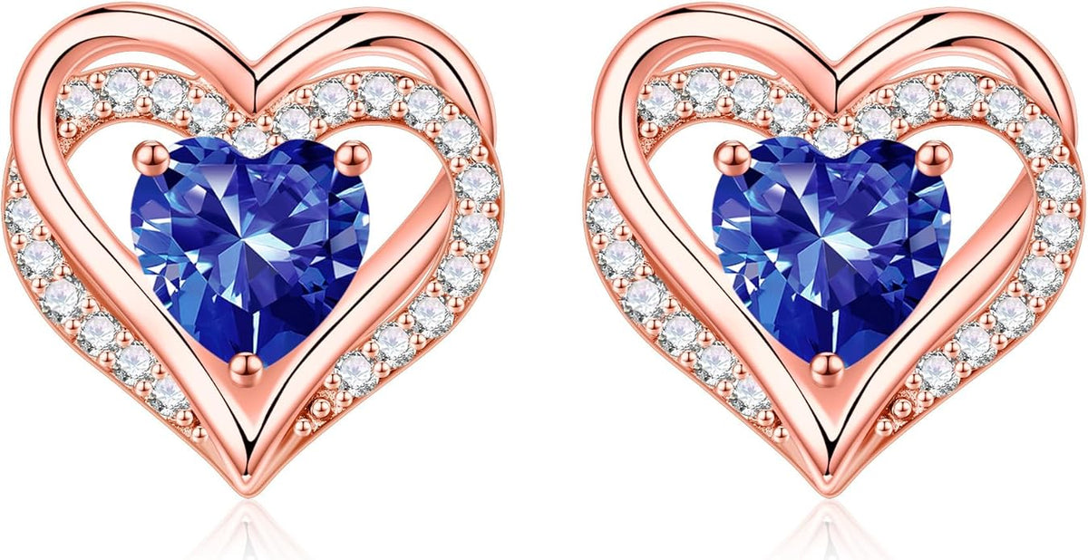 Iefil Valentine Day Gifts for Her - 925 Sterling Silver Heart Stud Earrings Birthday Gifts for Women