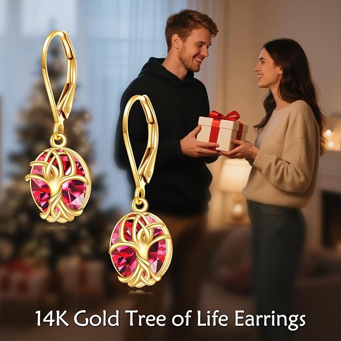 DOVRAN 10K 14K Solid Gold Leverback Earrings for Women Real Yellow Gold Filigree Dangle Earrings Trendy Jewelry Birthday Christmas Gifts for Wife Mom