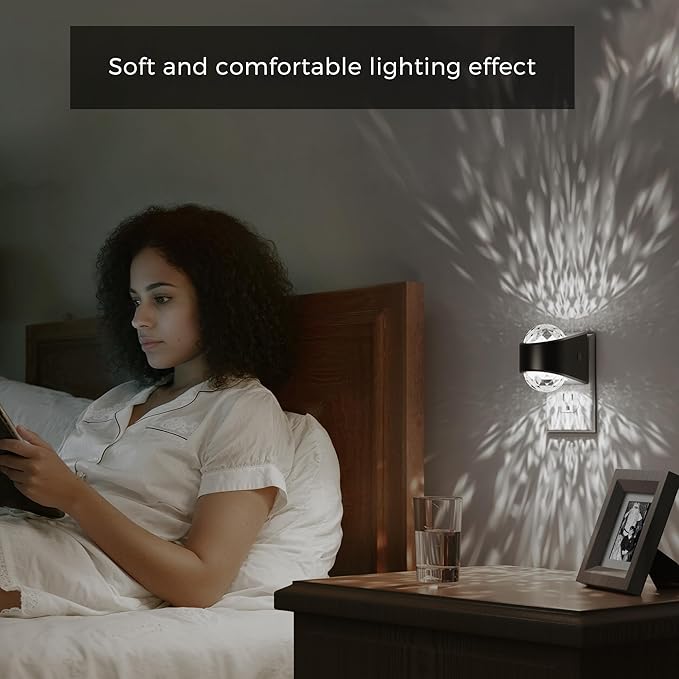 L LOHAS LED Night Lights Plug into Wall, Projector Night Light with Dusk to Dawn Sensor,5000K Daylight White Nightlight for Kids Playroom Home Theater Party