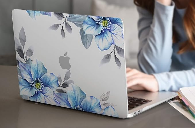 Batianda Case for MacBook Air 13 Inch M1 2020 2019 2018 Release Model A2337 A2179 A1932 with Retina & Touch ID, Floral Series Hard Shell Cover with Keyboard Cover & Screen Protector,Hibiscus Flower