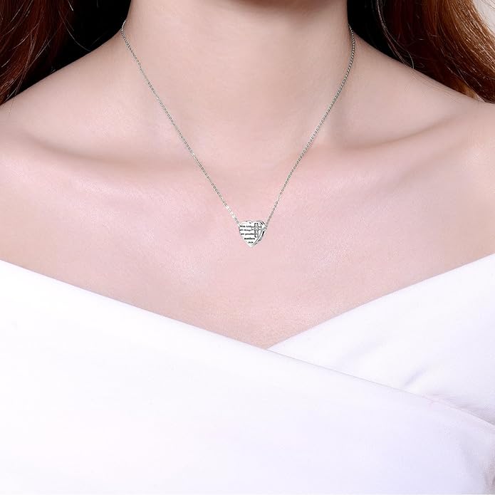 Bible Family Mom Wife Love Heart Dangle Charm 925 Sterling Silver Charms fits Bracelets and Necklace Pendant Bead Charms Jewelry Present for Women Family Friends
