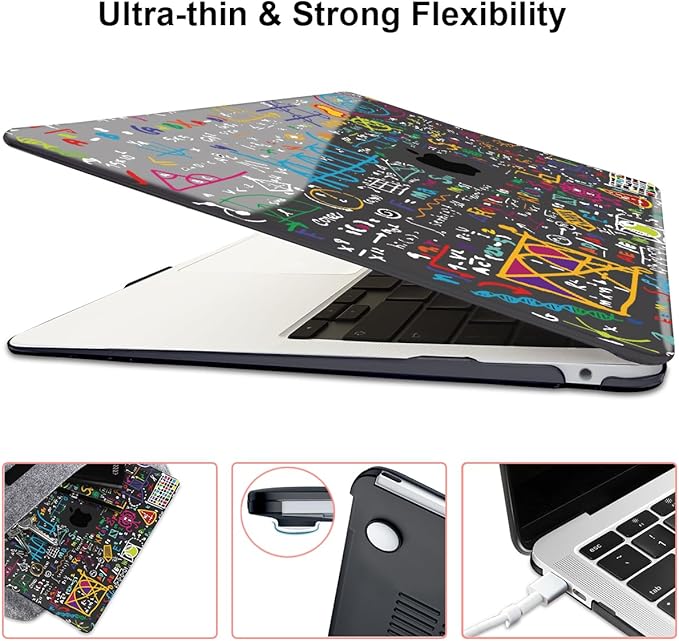 Compatible with MacBook Pro 13 inch Case M2 M1 A2338 2022 2021 2020-2016 A2251 A2289 A2159 A1989 A1706, Pattern Plastic Hard Shell Keyboard Cover Screen Film Webcam Cover, Abundant Formula