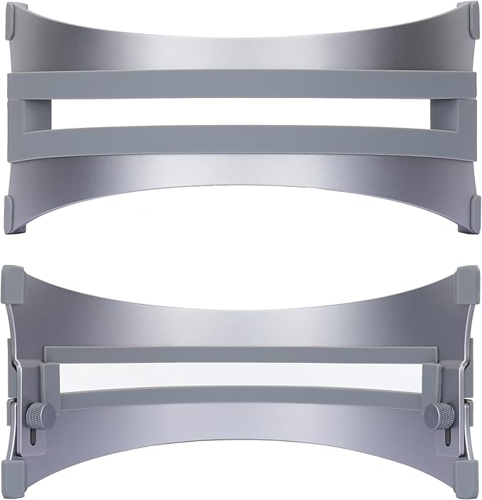 Adjustable Vertical Laptop Stand - 6061 Aluminum, CNC Precision, Anodized Finish, Fits All Laptops Including 17-inch, Ventilated Design, Anti-Slip Silicone Pads, ARC Shaped Stands