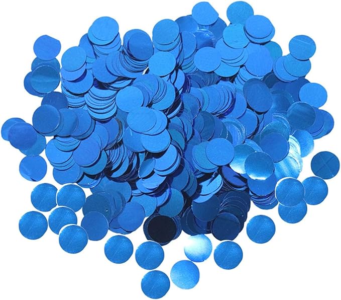 Blue Table Confetti 0.59 inch Metallic Foil Confetti for Wedding Birthday Party Confetti Decoration (2.12 oz /1 pack)