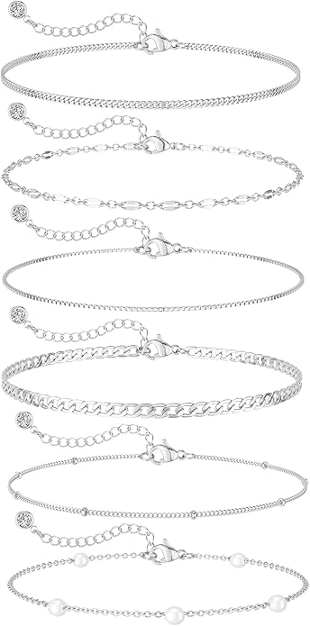 MBW Gold Bracelets for Women Trendy, Dainty 14K Gold Plated Bracelet Stack Beaded Chain Bracelet Set Thin Small Cute Paperclip Bracelets Fashion Waterproof Jewelry Gift Gold Accessories for Women