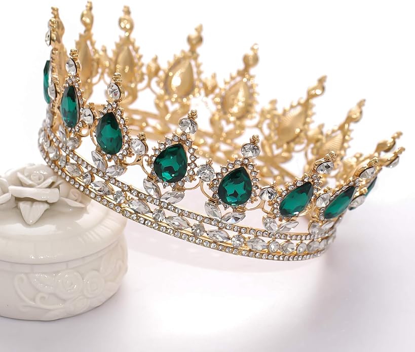 FORSEVEN Queen Crown Rhinestone Wedding Crowns and Tiaras for Women Costume Party Hair Accessories Princess Birthday Crown Crystal Bridal Crown Halloween Decorations Headband