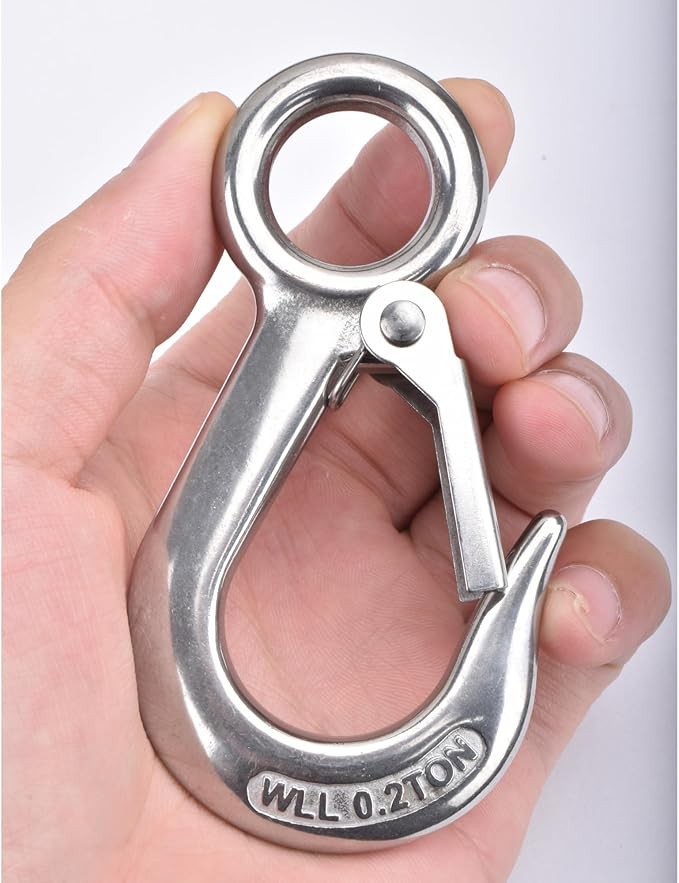 Alele 2Pack Grab Hooks, Slip Hooks,Stainless Steel Lifting Hook Rigging Accessory (Grab Hooks 200Kg 2p)