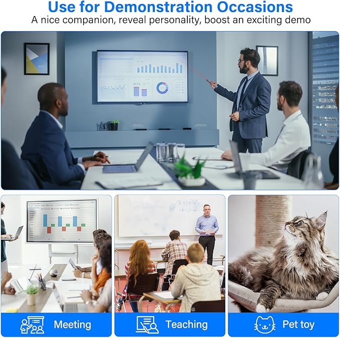 Presentation Clicker with Air Mouse - USB C Wireless Presenter Remote Clicker with Laser Pointer, RF 2.4GHz PowerPoint Clicker for Presentation, Computer Pointer Clicker Slide Advancer for Mac,Laptop