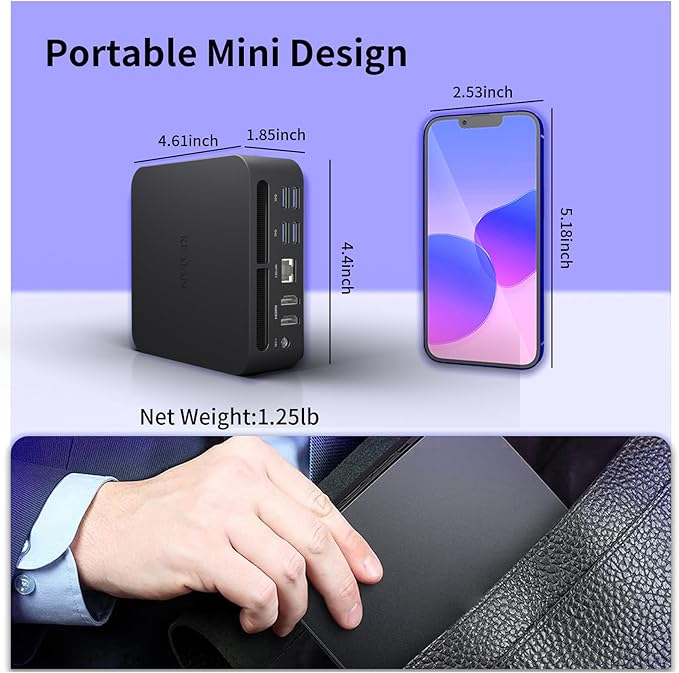 Mini Gaming PC, AMD Ryzen 9 7940HS 32GB DDR5 1TB SSD 5600 MHz, Alloy 9 Desktop Gaming Mini Computers, Radeon 780M Graphics, 2.5Gbps LAN, HDMI 2.1, 8K USB 4.0 Wi-Fi 6E/BT5.3 (3-Year After-Sale Support)