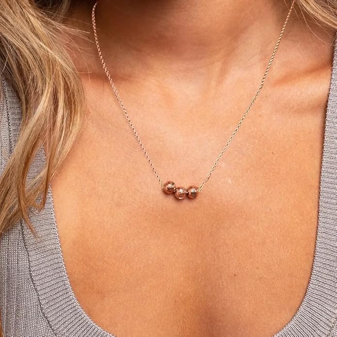 MyNameNecklace Personalized The Balance Charm Necklace with Custom Engraved Beads - Cable/Link Chain - Dainty Gift for Mom, Her - Jewelry for Christmas
