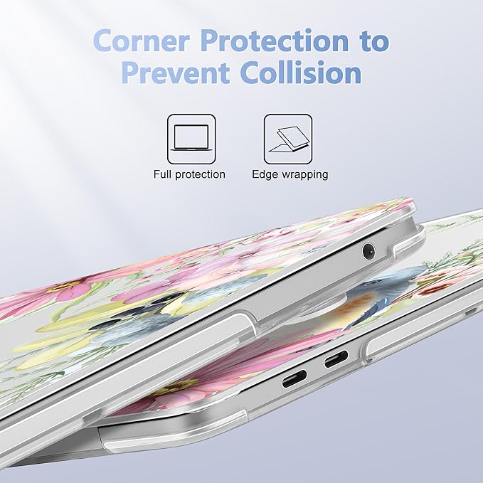 May Chen Compatible with MacBook Pro 13 inch Case 2022 2021 2020 Release Models A2338 M2 M1 A2251 A2289, Plastic Hard Shell Case + Keyboard Cover for Mac Pro 13" with Touch Bar, Blue Bird