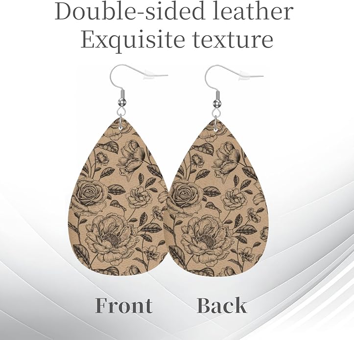 Teardrop Style Leather Earrings Outer Layer Silver Plating Hypoallergenic, Fashion Accessories Suitble Casual Outfits Parties Daily Wear for Sister Mom Wife Friends