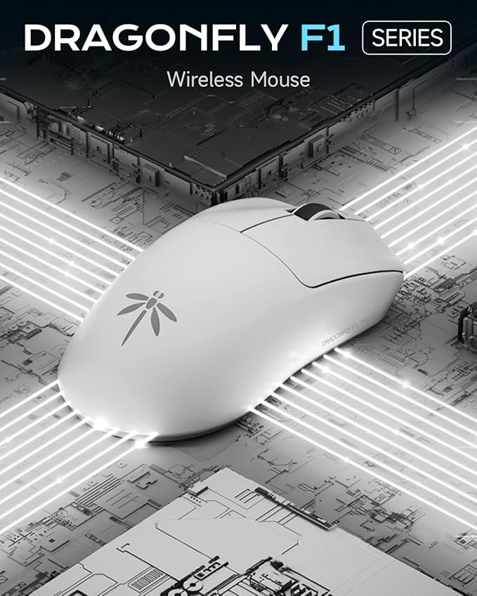 VGN Dragonfly F1 Pro Wireless Gaming Mouse - 49g Ultra-Lightweight, 26K DPI Optical Sensor, 6 Programmable Buttons, 65Hrs Battery, Esports Grade - Classic Black