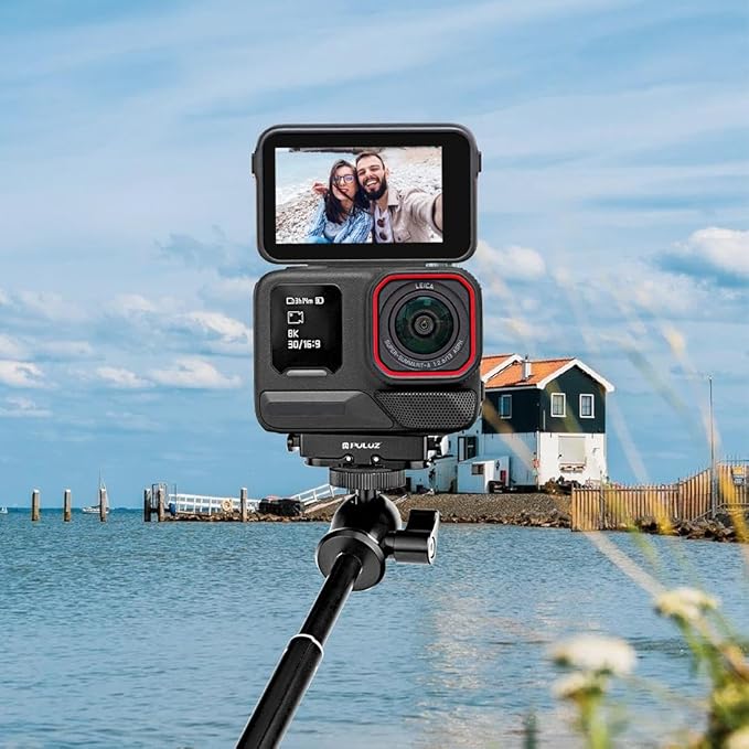 PULUZ Quick Release Base Plate Adapter Bracket for Insta360 X5 / Ace Pro/Pro 2 Cameras - Aviation Aluminum Mount (Black)