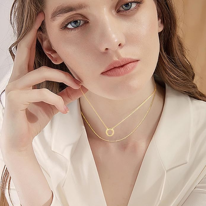 BOUTIQUELOVIN 14K Gold Plated Lock Necklace for Women Paperclip Link Chain Padlock Necklace Non-Tarnish