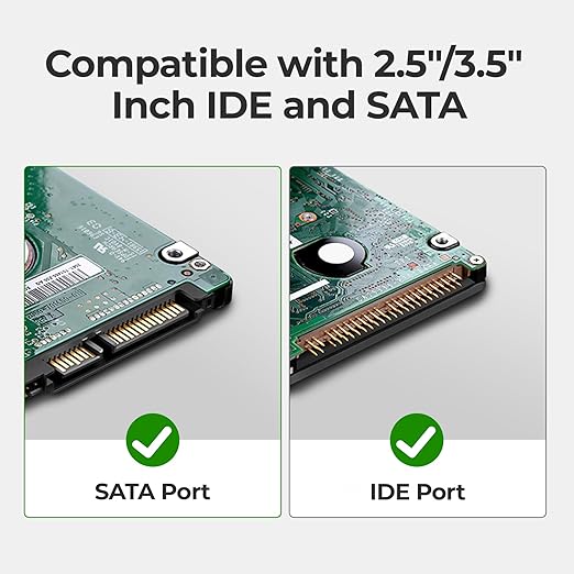 Unitek IDE/SATA to USB C 3.0 Adapter, Universal IDE Hard Drive Little Triangle pro Converter for 2.5"/3.5" Inch IDE and SATA External HDD/SSD, Support 10TB