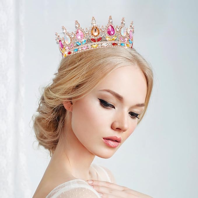 Queen Crown Rhinestone Wedding Crowns and Tiaras for Women Costume Party Hair Accessories Princess Birthday Crown Crystal Bridal Crowns
