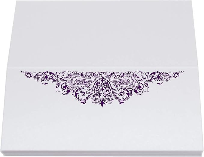 Paisley Place Cards, Eggplant (Choose Color), Set of 25, Pre-cut and Scored - Wedding, Party, Dinner, and Special Events - Made in the USA