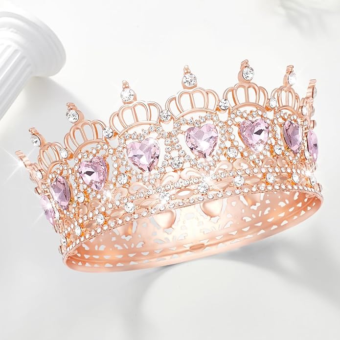Queen Crown Wedding Rhinestone Heart Crowns and Tiaras for Women Costume Party Hair Accessories Princess BirthdayCrown Crystal Bridal Crown