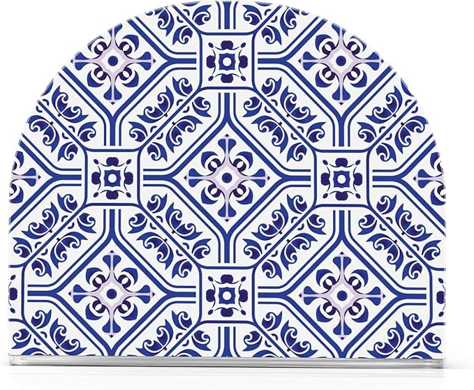 Napkin Holder, Blue and White acrylic Napkin Holder for Table Standing Napkin Holders for Table, Kitchen & Dining Room Decor