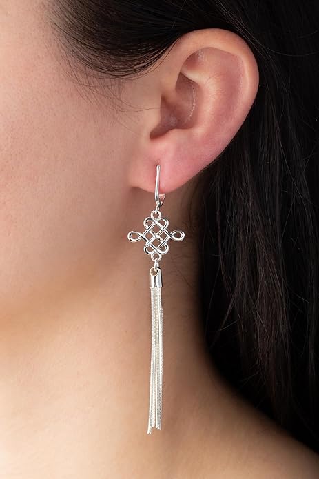 Silver Clip On Earrings For Women, They Look Pierced, Don't Pinch & Won't Fall Off, Hypoallergenic & Lightweight