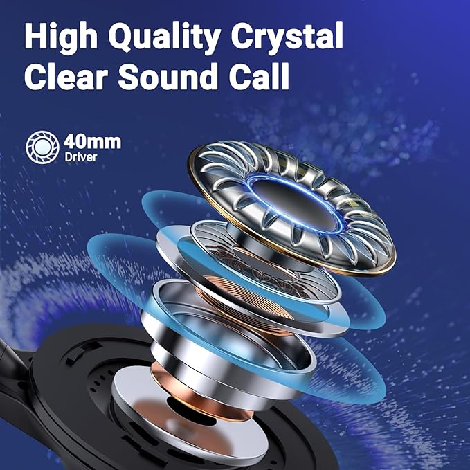 Headset with Microphone for PC, USB Computer Headsets AI-Powered Environmental Noise Cancelling Headphone with Busylight, Mic Mute Boom & Volume Control, Wired Over-Ear Headset for Laptop/Work/Office