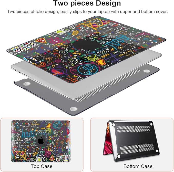 Compatible with MacBook Pro 13 inch Case M2 M1 A2338 2022 2021 2020-2016 A2251 A2289 A2159 A1989 A1706, Pattern Plastic Hard Shell Keyboard Cover Screen Film Webcam Cover, Abundant Formula