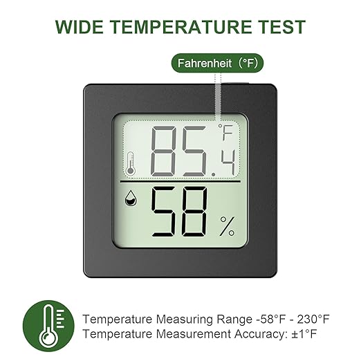 2 Pcs Digital Hygrometer Indoor Thermometer Humidity Meter Room Thermometer with Temperature and Humidity Monitor Mini Hygrometer Thermometers ℉/℃ for Greenhouse Cellar by QPEUIM