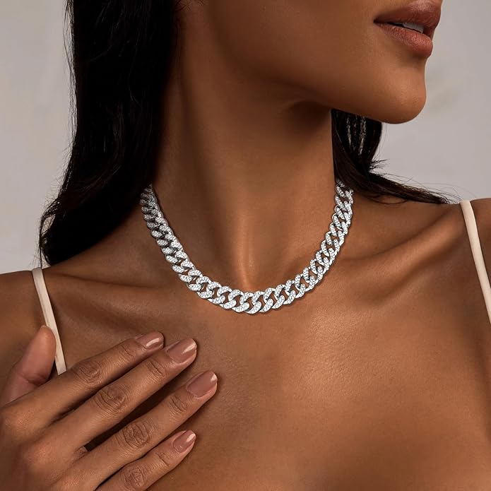 Zeffy 14K Gold/Silver Plated Chunky Thick Chain Toggle Clasp Necklace Dainty Baroque Pearl/Heart/Cross/Turquoise Pendant Necklace
