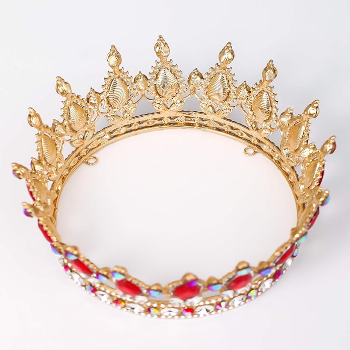 FORSEVEN Queen Crown Rhinestone Wedding Crowns and Tiaras for Women Costume Party Hair Accessories Princess Birthday Crown Crystal Bridal Crown Halloween Decorations Headband