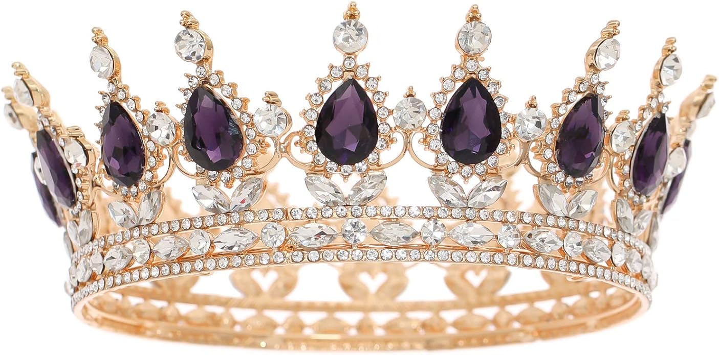 FORSEVEN Queen Crown Rhinestone Wedding Crowns and Tiaras for Women Costume Party Hair Accessories Princess Birthday Crown Crystal Bridal Crown Halloween Decorations Headband