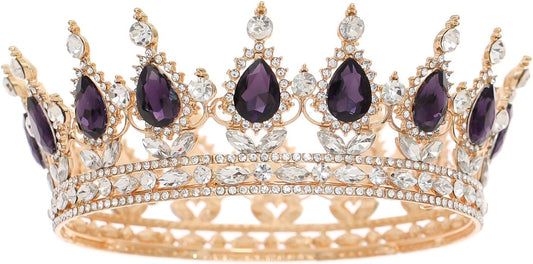 FORSEVEN Queen Crown Rhinestone Wedding Crowns and Tiaras for Women Costume Party Hair Accessories Princess Birthday Crown Crystal Bridal Crown Halloween Decorations Headband