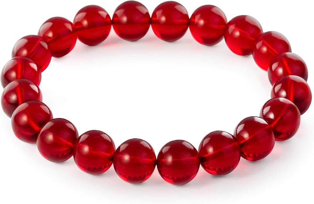 Natural Baltic Amber Bracelet for Women and Men – Stretch Wristband with Faceted Beads, Lightweight Unisex Jewelry Gift for Daily and Casual Wear