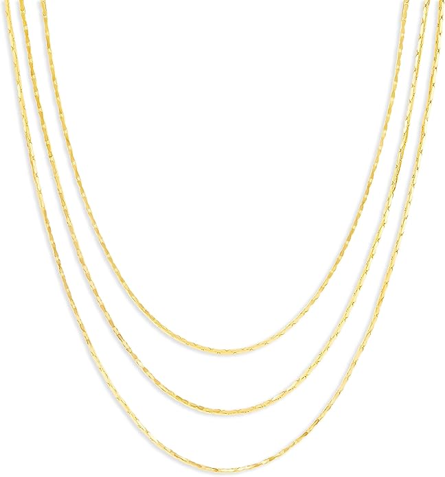 Milla Layered Necklaces for Women – 14K Gold Plated or Silver Plated Dainty Necklace Stack, Trendy Triple Chain Necklace Set