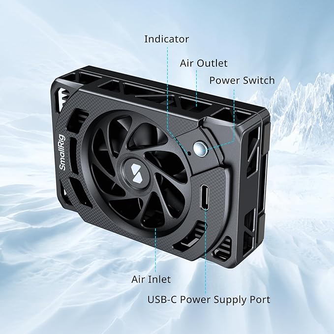 SmallRig TEC Camera Cooling Fan for Sony Mirrorless Camera, External Camera Cooling System with TEC Cooling Module for ZV-E1/ZV-E10 II/ZV-E10/ZV-1/ZV-1F/A7 IV/A7S III/A7C/A7C II/A7CR/A6700/FX3/FX30