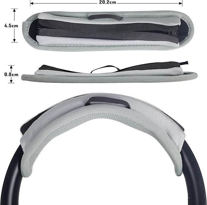 Adhiper Universal Headphone Headband Cover for Sony Beats Bose Soundcore HyperX ATH Skullcandy JBL Jabra, Headband Cover Protector for Sony XM6, XM5, XM4 & Beats Studio Pro/Solo4 Headphones - Gray