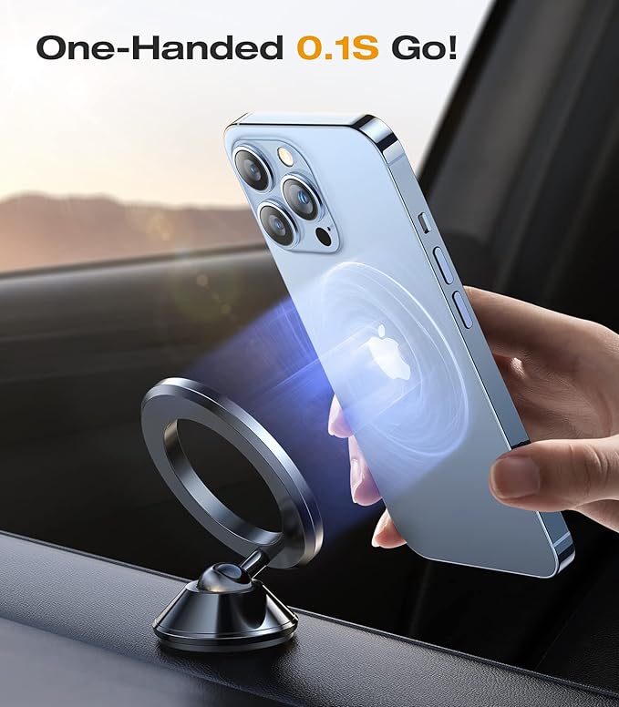 VICSEED [2025 Upgrade for MagSafe Car Mount, [Military-Grade] [High & Low Temp Resistance] Magnetic Phone Holder for Car Dashboard, 360 Rotatable Car Phone Holder Mount for iPhone 16 Pro Max 15 14 13