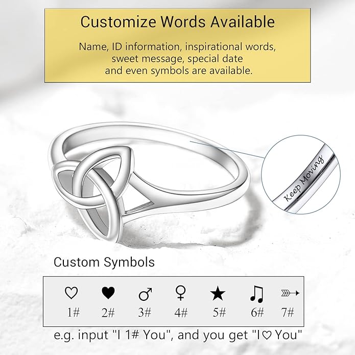 PROSILVER 925 Sterling Silver Claddagh Ring/Celtic Knot Ring for Women, Irish Wedding Band, Rose Gold Plated/Gold Plated, Size 4-12, Come with Box