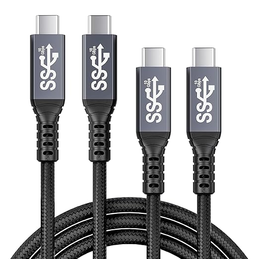 2pack USB c Cable 3.3FT,usbc to usbc 3.1,10gbps Data Transfer USB-c Video 4K Monitor Cable 100W High Speed Fast Charging Cord Compatible with Thunderbolt3