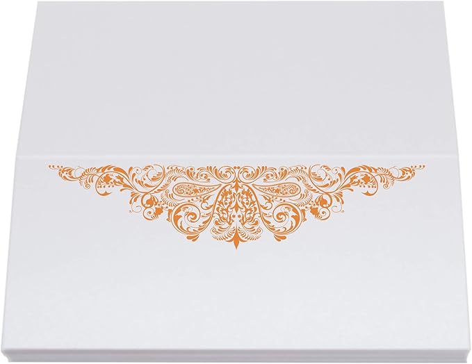 Paisley Place Cards, Orange (Choose Color), Set of 60, Pre-cut and Scored - Wedding, Party, Dinner, and Special Events - Made in the USA