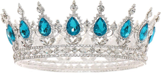 FORSEVEN Queen Crown Rhinestone Wedding Crowns and Tiaras for Women Costume Party Hair Accessories Princess Birthday Crown Crystal Bridal Crown Halloween Decorations Headband