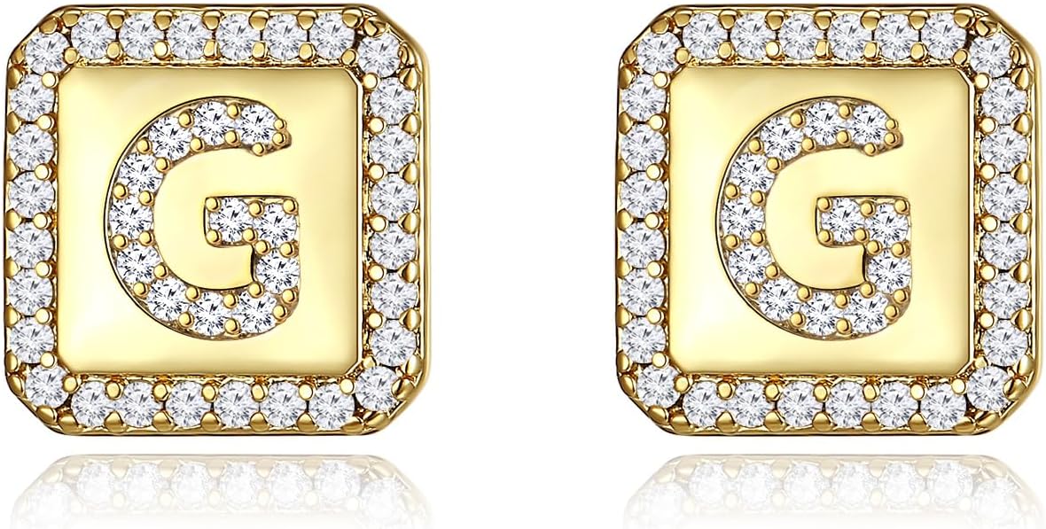 Gold Earrings for Women 24K Gold Filled Initial Earrings for Women S925 Earrings Gifts for Her