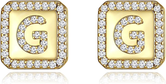 Gold Earrings for Women 24K Gold Filled Initial Earrings for Women S925 Earrings Gifts for Her