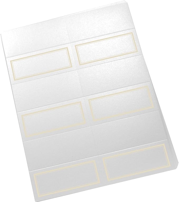 Double Line Border Printable Place Cards, Ivory (Choose Color), Set of 60 (10 Sheets), Laser & Inkjet Printers - Wedding, Party, Dinner, and Special Events - Made in the USA