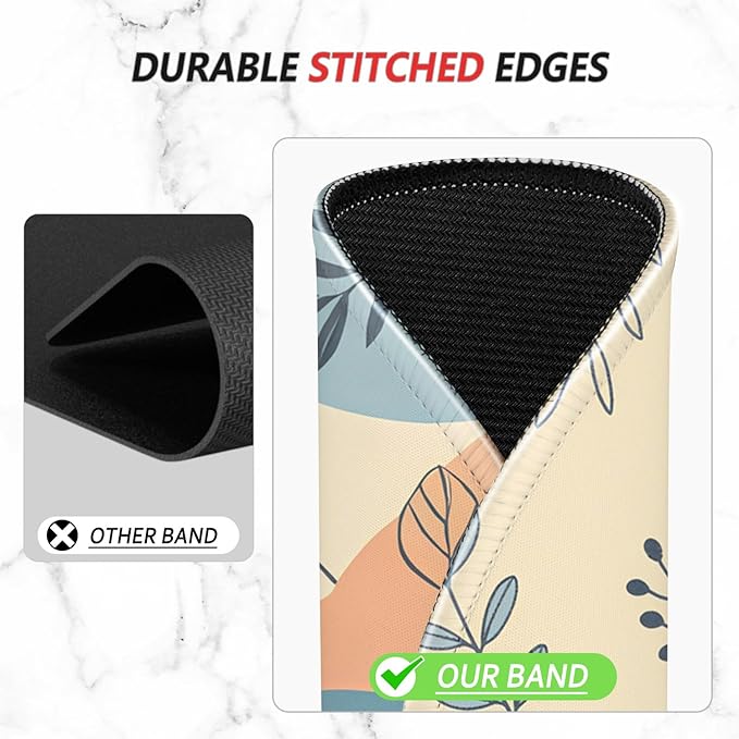 ITNRSIIET Mouse Pad Non-Slip Rubber Base Smooth Surface Stitched Edges Waterproof Durable Compatible with All Mice for Office & Gaming, Desk Accessory, Diameter 8.7 inch, VividFoliage