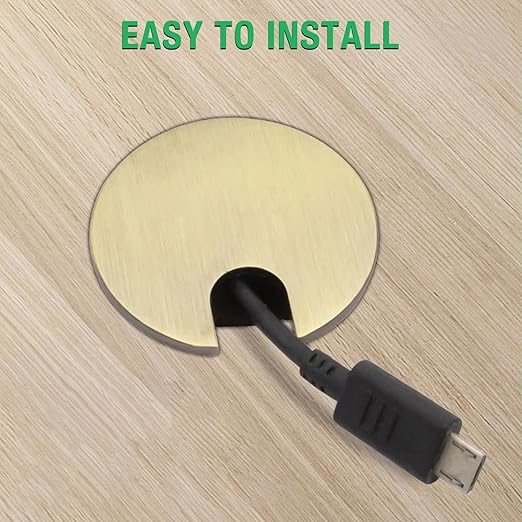1 Pcs Desk Grommet 1-3/8" / 35 mm, Desk Cord Hole Cover, Cable Grommet Metal Zinc Alloy Materilal, Desk Hole Grommet for Home & Office Pc, Detachable Cable Cord Organizer-Copper Red