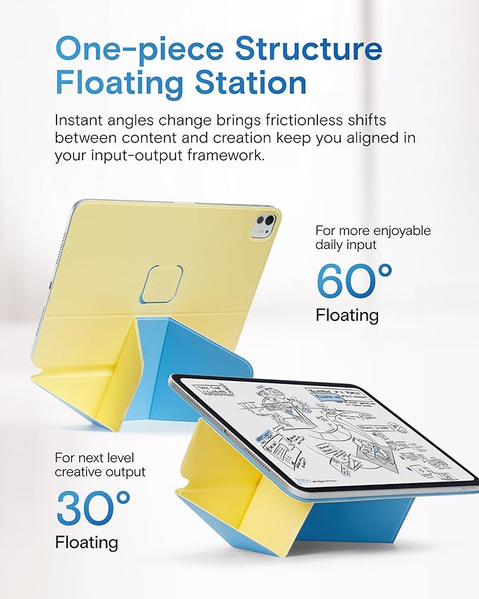MOFT Dynamic Folio Case for iPad Air 13-inch (M3 2025 / M2 2024),Silm Magnetic Stand Case with 20+ Viewing Angles, Auto Wake/Sleep,Ultra Thin, Panna Cotta x Faded Jeans